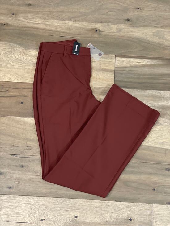 Express Pants - Express Womens Burgundy High Rise Trouser Pants 10 Long New With Tag